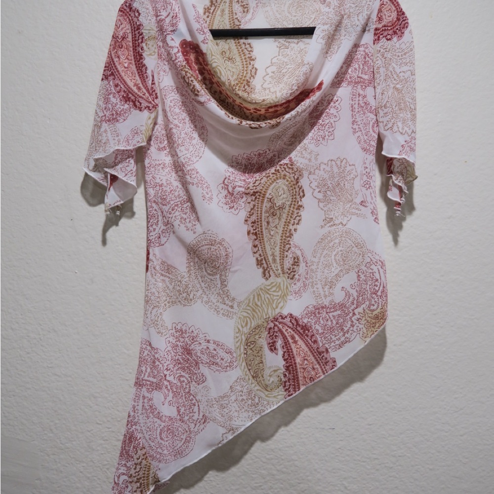 Elegant Paisley Drape Blouse